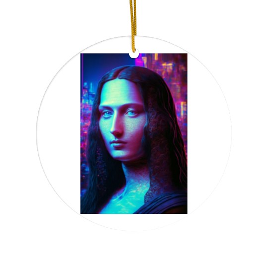 Mona lisa in future Ceramic Ornaments