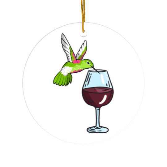 Hummingbird Drinking Wine Birdwatching Hummingbird Ceramic Ornaments