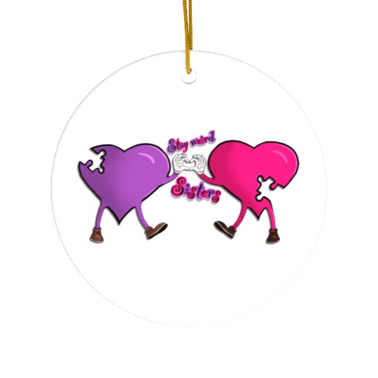 Stay weird Ceramic Ornaments