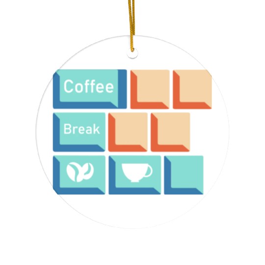Coffee Break Keyboard Key Caffeine Lover Relatable Ceramic Ornaments