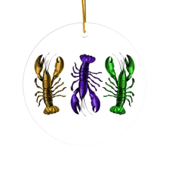 Lobster Mardi Gras Ceramic Ornaments