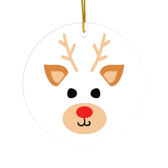 Rudolph Red Nosed Reindeer Antlers Deer Christmas Ceramic Ornaments