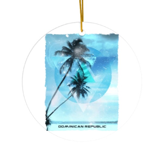 Artistic Dominican Republic Palm Tree Vacation Ceramic Ornaments