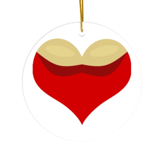 Boobies love heart Ceramic Ornaments