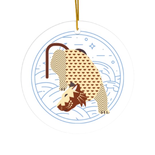 geometric tiger Ceramic Ornaments