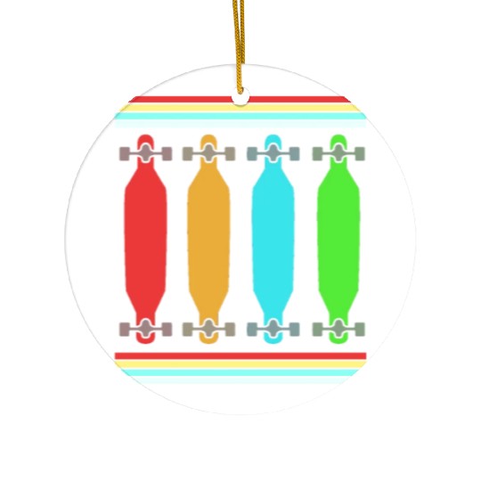 Retro Skateboard Skater Longboard Ceramic Ornaments