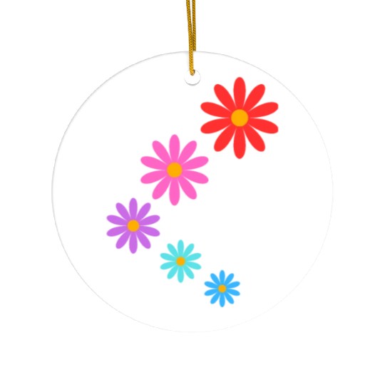 falling multi colored flowers Ceramic Ornaments