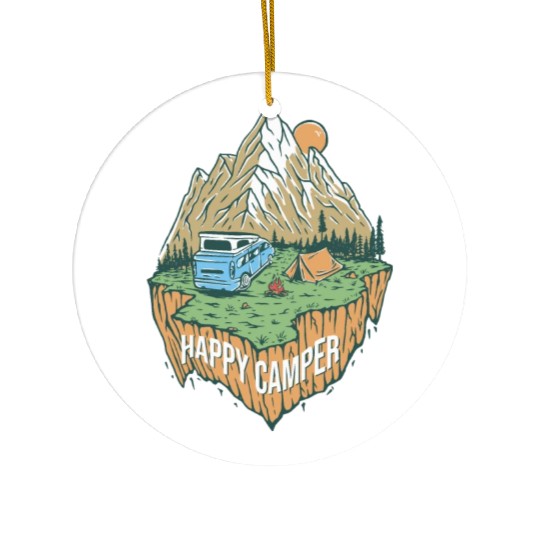 Happy Camper Explore The Nature Ceramic Ornaments