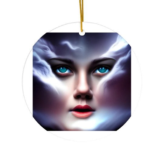 Face in the storm Ceramic Ornaments