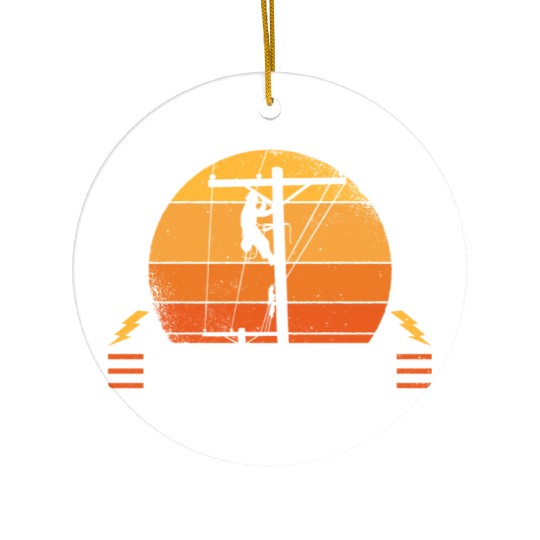 Electrical Lineman Daddy Is Working The Pole Ceramic Ornaments