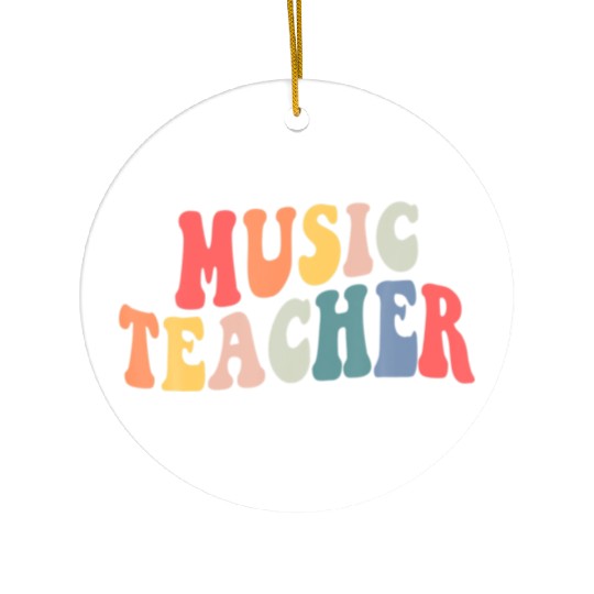 Groovy Music Teacher Team Back To School Ceramic Ornaments