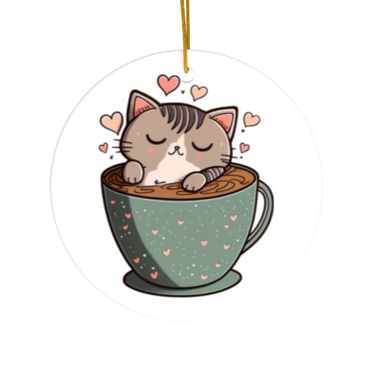 Caffeine Kitties A Sweet Valentines Day Gift Ceramic Ornaments