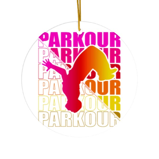 Parkour, Freerunning, Street Workout Acrobatic Ceramic Ornaments