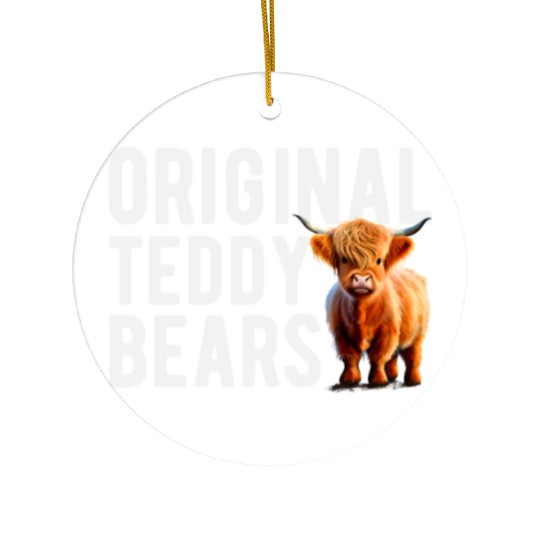 Original Teddy Bears Highland Cow Scottish Cattle Ceramic Ornaments