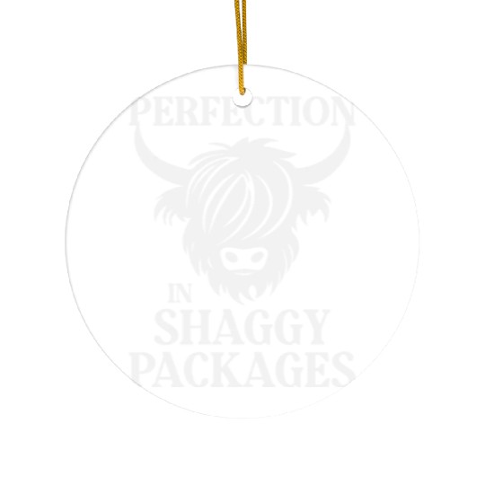 Perfection In Shaggy Packages Highland Cow Ceramic Ornaments