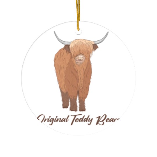 Original Teddy Bears Highland Cow Scottish Cattle Ceramic Ornaments