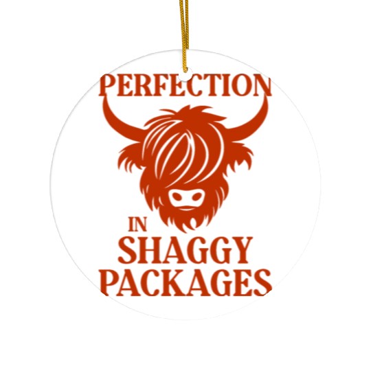 Perfection In Shaggy Packages Highland Cow Ceramic Ornaments
