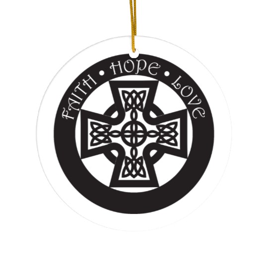 Timeless Celtic Cross With Celtic Knots Faith Ceramic Ornaments
