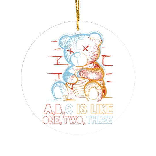 neon teddy bear Ceramic Ornaments