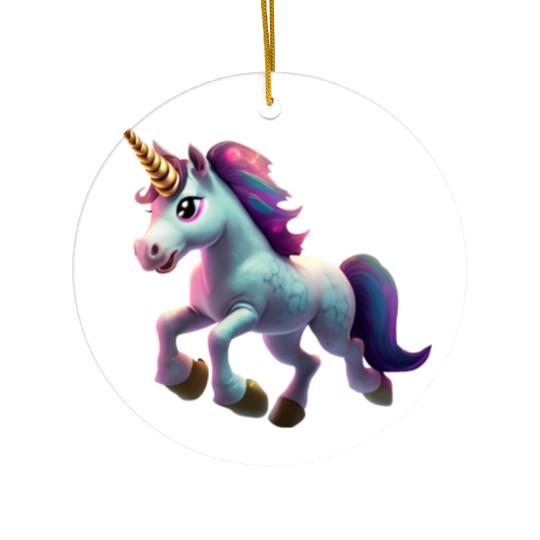 magic unicorn cartoon horse pony Ceramic Ornaments