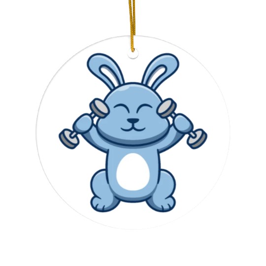 BUNNY TRAINING GYM Ceramic Ornaments