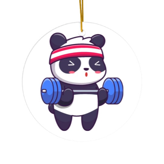 TEDDY BEAR TRAINING GYM Ceramic Ornaments