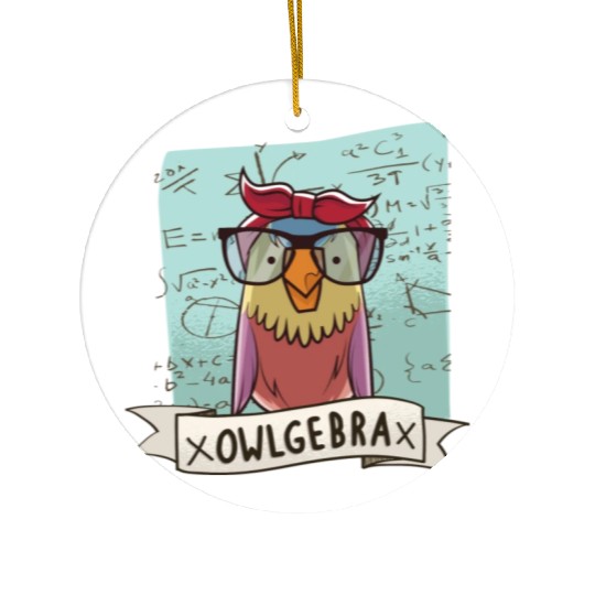 Owlgebra Owl Nerd Math Teacher Ceramic Ornaments