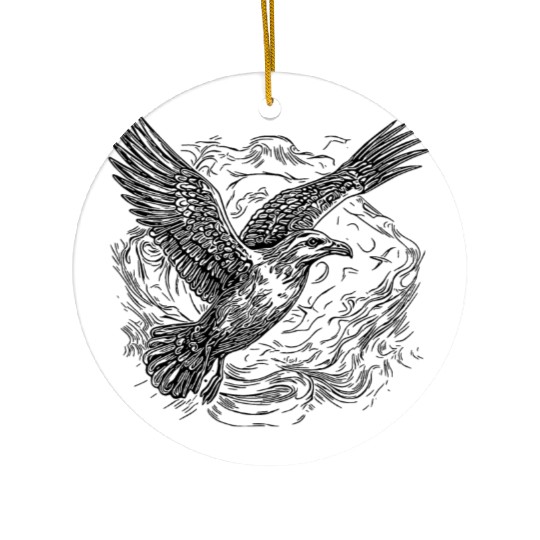 Flying Seagull Over The Sea Ceramic Ornaments