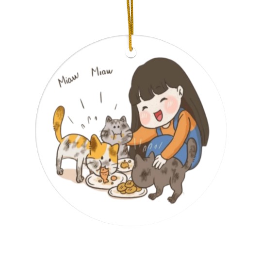 Crazy Cat Lady is My Destiny Ceramic Ornaments