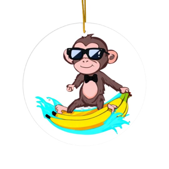 Funky Monkey Business Ceramic Ornaments