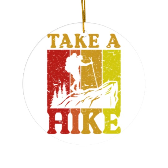 Take a Hike Wanderlust Hiker Hiking Mountains Ceramic Ornaments