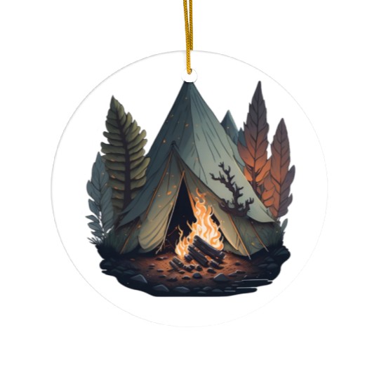 Camp Fire Ceramic Ornaments