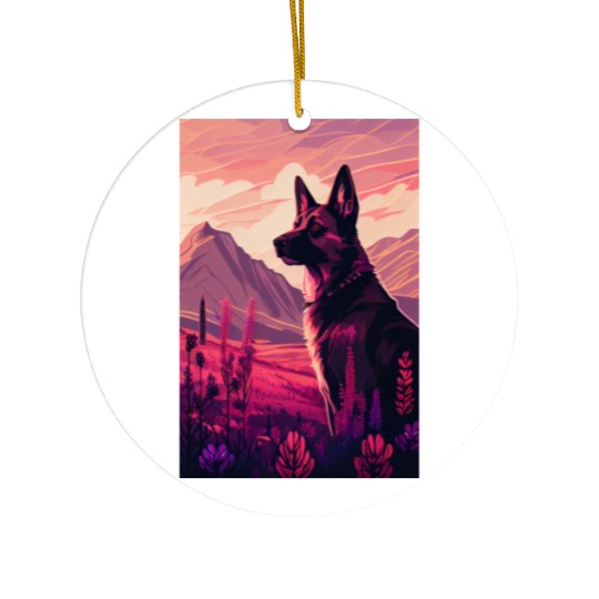 Belgian Malinois Nature Ceramic Ornaments