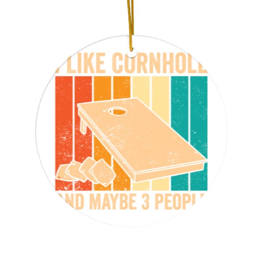 Funny Cornhole Retro Ceramic Ornaments
