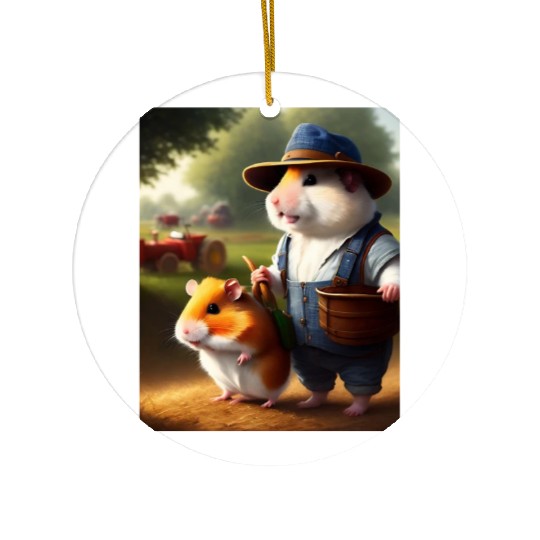 Hamster Farmer Ceramic Ornaments
