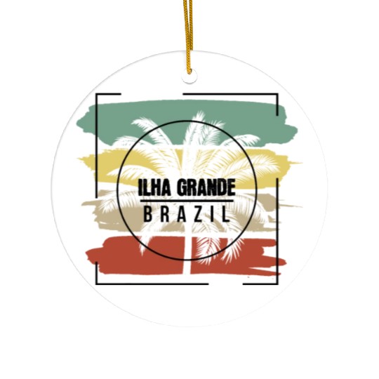 Ilha Grande Brazil Palm Tree Retro Artistic Ceramic Ornaments
