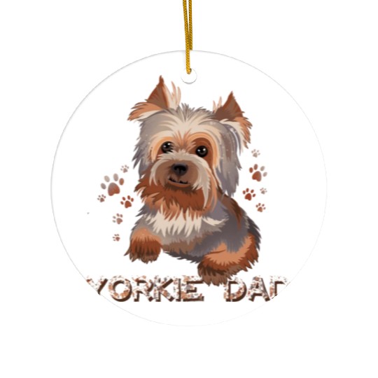 Yorkie Dad Ceramic Ornaments