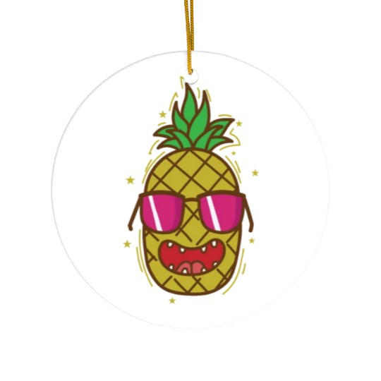 cool Pineapple tropical sweet Fruit Ceramic Ornaments