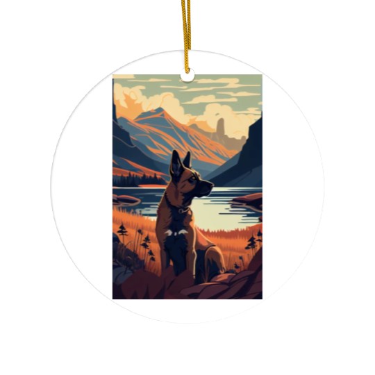 Belgian Malinois Nature Ceramic Ornaments
