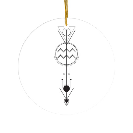 Aquarius Astrology Zodiac Arrow Ceramic Ornaments