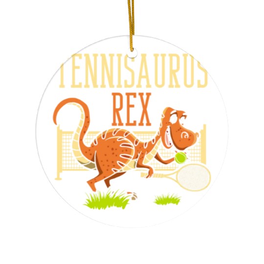 Tennisaurus Rex Dinosaur Player Racket Sports Ceramic Ornaments