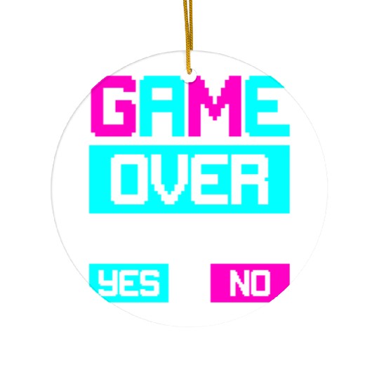 Game Over Continue Yes or No Ceramic Ornaments