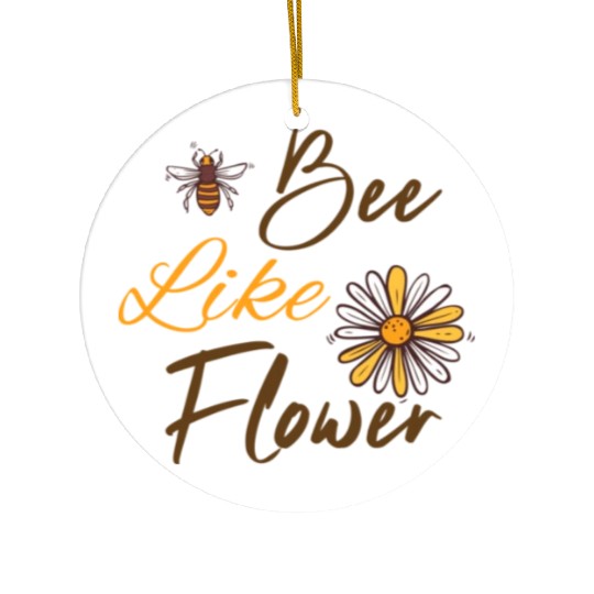 Bee like a flower Honey bee Ceramic Ornaments