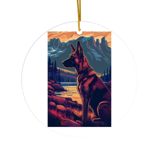 Belgian Malinois Nature Ceramic Ornaments