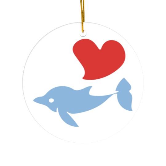 I love dolphins 1 Ceramic Ornaments