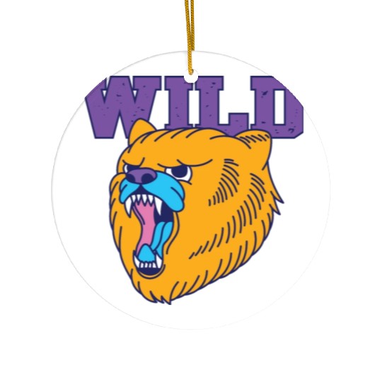 The fierce wild bear old school style Ceramic Ornaments