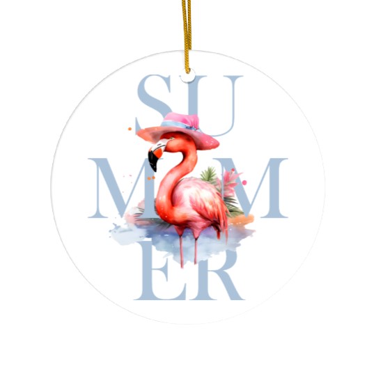 Summer Flamingo Ceramic Ornaments