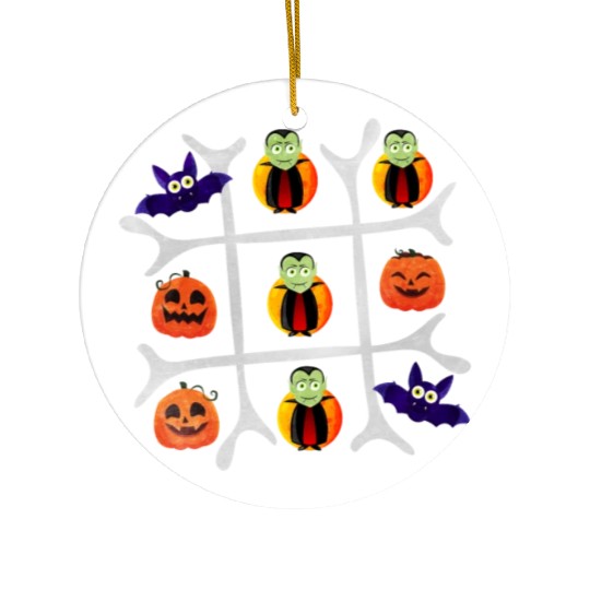 Tic Tac Toe Vampire Wins Ceramic Ornaments