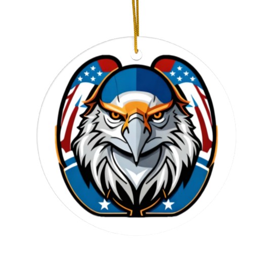 American Eagle Printed Ceramic Ornaments