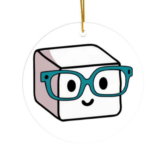 Sugar Sugar Cube Nerd Glasses Ceramic Ornaments